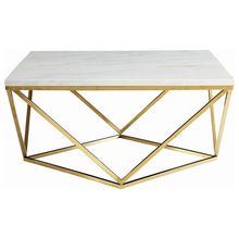 Load image into Gallery viewer, Meryl Square Coffee Table White and Gold image

