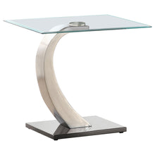 Load image into Gallery viewer, Pruitt Glass Top End Table Clear and Satin image
