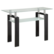 Load image into Gallery viewer, Dyer Tempered Glass Sofa Table with Shelf Black image
