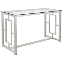 Load image into Gallery viewer, Merced Rectangle Glass Top Sofa Table Nickel image
