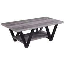 Load image into Gallery viewer, Stevens V-shaped Coffee Table Black and Antique Grey image
