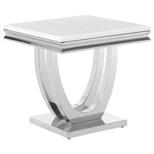 Load image into Gallery viewer, Kerwin U-base Square End Table White and Chrome image
