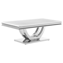 Load image into Gallery viewer, Kerwin U-base Rectangle Coffee Table White and Chrome image
