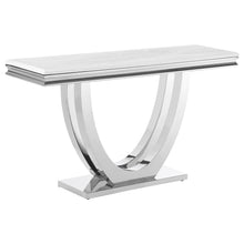 Load image into Gallery viewer, Kerwin U-base Rectangle Sofa Table White and Chrome image
