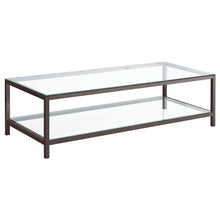 Load image into Gallery viewer, Trini Coffee Table with Glass Shelf Black Nickel image
