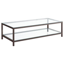 Load image into Gallery viewer, Trini Coffee Table with Glass Shelf Black Nickel
