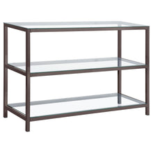 Load image into Gallery viewer, Trini Sofa Table with Glass Shelf Black Nickel image
