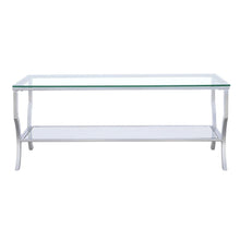 Load image into Gallery viewer, Saide Rectangular Coffee Table with Mirrored Shelf Chrome image
