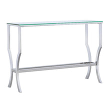 Load image into Gallery viewer, Saide Rectangular Sofa Table with Mirrored Shelf Chrome image
