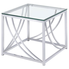 Load image into Gallery viewer, Lille Glass Top Square End Table Accents Chrome image
