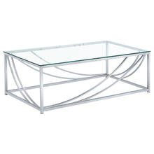 Load image into Gallery viewer, Lille Glass Top Rectangular Coffee Table Accents Chrome image
