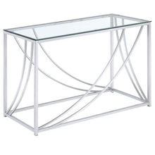 Load image into Gallery viewer, Lille Glass Top Rectangular Sofa Table Accents Chrome image
