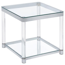 Load image into Gallery viewer, Anne End Table with Lower Shelf Chrome and Clear image
