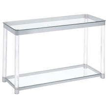 Load image into Gallery viewer, Anne Sofa Table with Lower Shelf Chrome and Clear image
