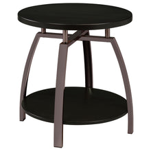 Load image into Gallery viewer, Dacre Round End Table Dark Grey and Black Nickel image
