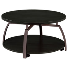 Load image into Gallery viewer, Dacre Round Coffee Table Dark Grey and Black Nickel image
