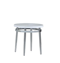 Load image into Gallery viewer, Avilla Round End Table White and Chrome image
