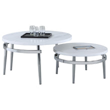 Load image into Gallery viewer, Avilla Round Nesting Coffee Table White and Chrome image
