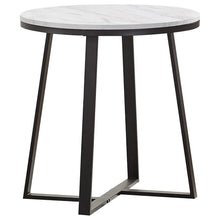 Load image into Gallery viewer, Hugo Metal Base Round End Table White and Matte Black image
