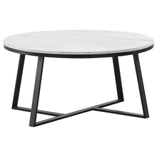 Load image into Gallery viewer, Hugo Round Coffee Table White and Matte Black image
