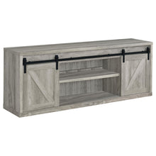 Load image into Gallery viewer, Brockton 71-inch 3-shelf Sliding Doors TV Console Grey Driftwood image
