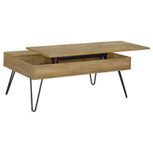 Load image into Gallery viewer, Fanning Lift Top Storage Coffee Table Golden Oak and Black image
