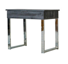 Load image into Gallery viewer, Baines Square 1-drawer End Table Dark Charcoal and Chrome image
