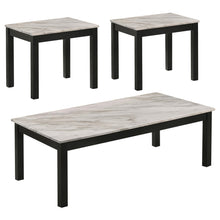 Load image into Gallery viewer, Bates Faux Marble 3-piece Occasional Table Set White and Black image
