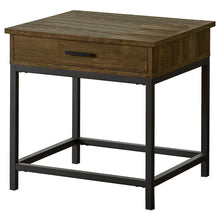 Load image into Gallery viewer, Byers Square 1-drawer End Table Brown Oak and Sandy Black image
