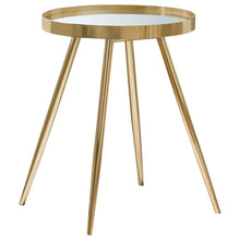 Load image into Gallery viewer, Kaelyn Round Mirror Top End Table Gold image
