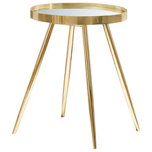 Load image into Gallery viewer, Kaelyn Round Mirror Top End Table Gold image
