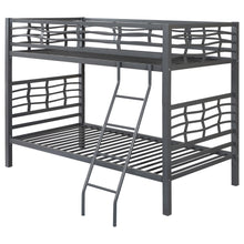 Load image into Gallery viewer, Fairfax Twin Over Twin Bunk Bed with Ladder Light Gunmetal image
