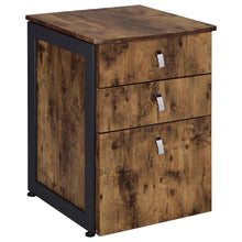 Load image into Gallery viewer, Estrella 3-drawer File Cabinet Antique Nutmeg and Gunmetal image
