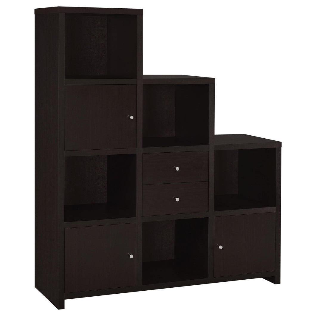 Spencer Bookcase with Cube Storage Compartments Cappuccino image
