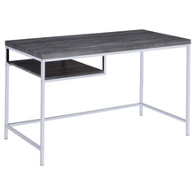 Load image into Gallery viewer, Kravitz Rectangular Writing Desk Weathered Grey and Chrome image
