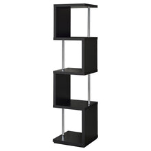 Load image into Gallery viewer, Baxter 4-shelf Bookcase Black and Chrome image
