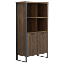 Load image into Gallery viewer, Pattinson 2-door Rectangular Bookcase Aged Walnut and Gunmetal image
