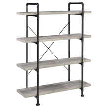 Load image into Gallery viewer, Delray 4-tier Open Shelving Bookcase Grey Driftwood and Black image
