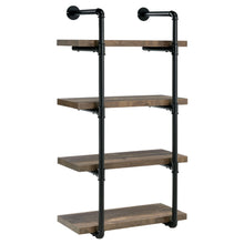 Load image into Gallery viewer, Elmcrest 24-inch Wall Shelf Black and Rustic Oak image
