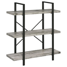 Load image into Gallery viewer, Cole 3-Shelf Bookcase Grey Driftwood and Gunmetal image
