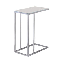 Load image into Gallery viewer, Stella Glass Top Accent Table Chrome and White image
