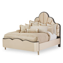 Load image into Gallery viewer, AICO Malibu Crest King Scalloped Panel Bed in Dark Espresso image

