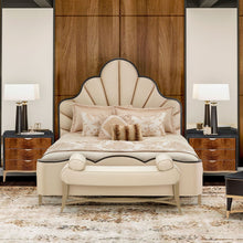 Load image into Gallery viewer, AICO Malibu Crest King Scalloped Panel Bed in Dark Espresso
