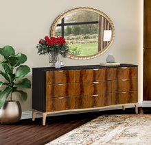 Load image into Gallery viewer, AICO Malibu Crest Oval Wall Mirror in Burnished Gold

