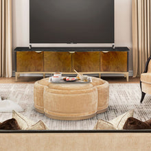 Load image into Gallery viewer, AICO Malibu Crest Clover Cocktail Ottoman in Dark Espresso
