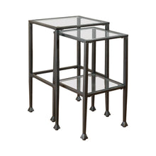 Load image into Gallery viewer, Leilani 2-piece Glass Top Nesting Tables Black image
