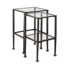 Load image into Gallery viewer, Leilani 2-piece Glass Top Nesting Tables Black
