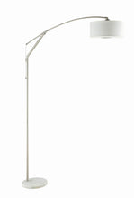 Load image into Gallery viewer, Moniz Adjustable Arched Arm Floor Lamp Chrome and White image
