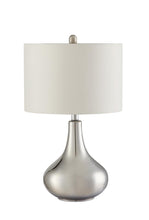 Load image into Gallery viewer, Junko Drum Shade Table Lamp Chrome and White image
