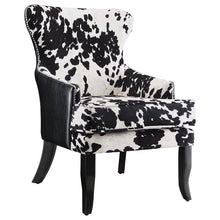 Load image into Gallery viewer, Trea Cowhide Print Accent Chair Black and White image
